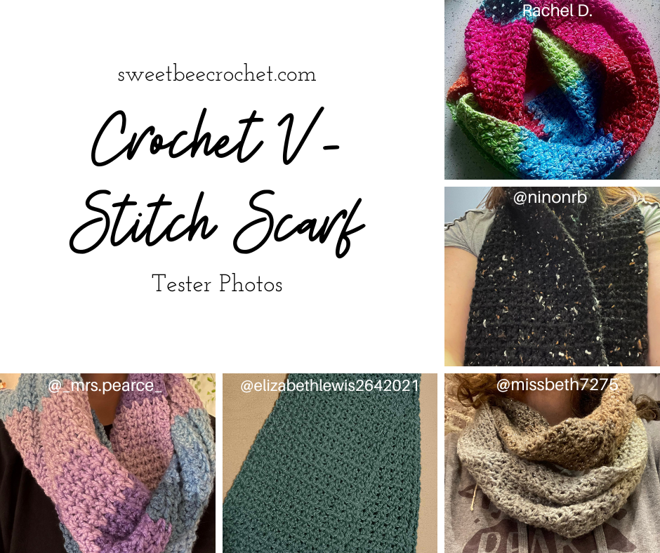 Easy V-Stitch Scarf - Easy to Follow Written Crochet Pattern - Secret  Yarnery
